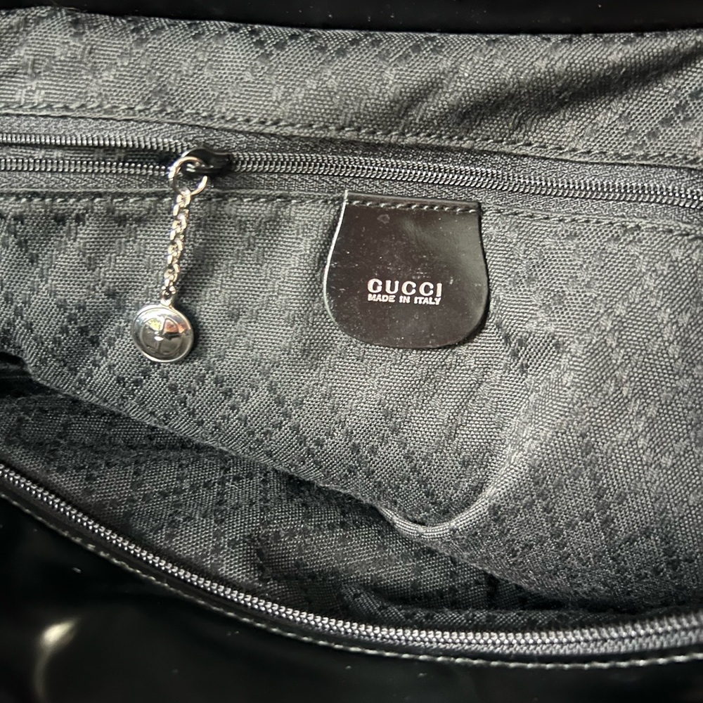 GUCCI Bamboo Black Tom Ford Tote Silver Hardware - Picture 4 of 8